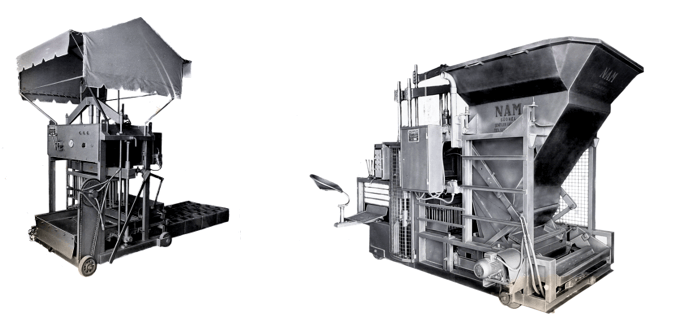 1975 – MOBILE BETONSTEINMASCHINE FÜR HOHLBLOCKSTEINE